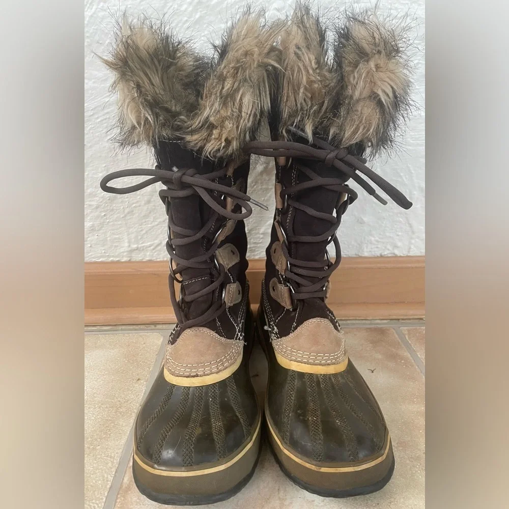 Sorel JOAN OF ARCTIC™ Women's Waterproof Boot, Faux Fur, Brown, Black; size 10